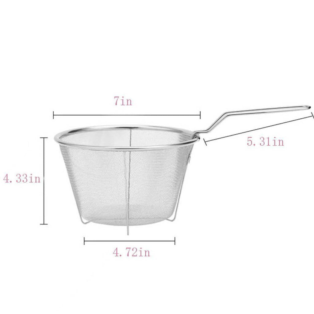 7-Inch Round Stainless Steel Deep Fryer Basket O282420