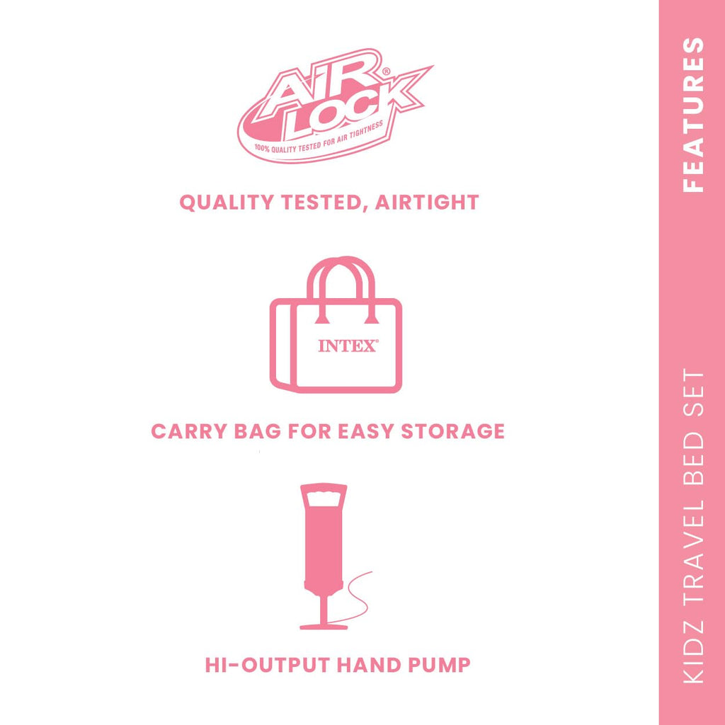 Inflatable Travel Bed Set with Hand Pump and Carry Bag K637