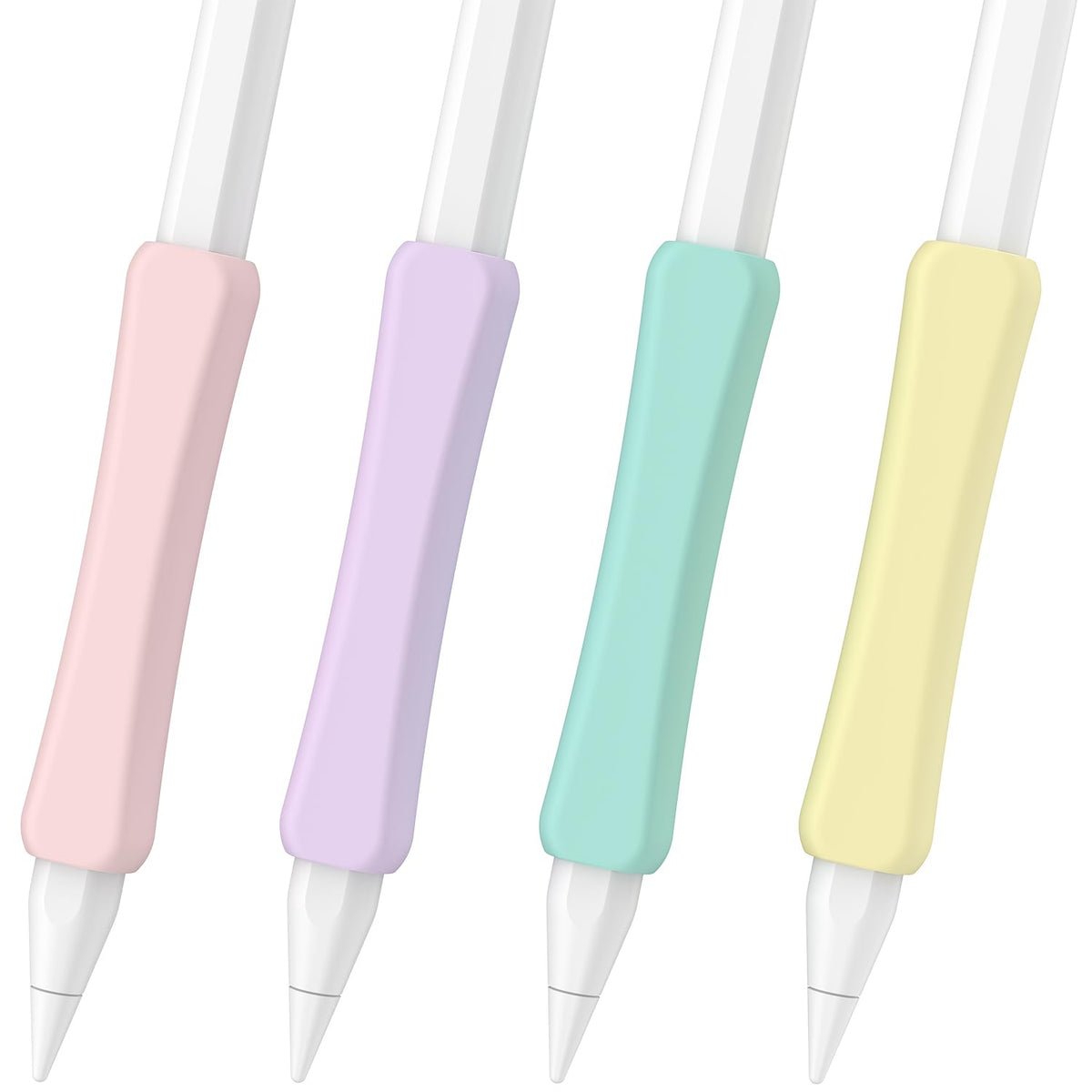 Silicone Grip Compatible with Apple Pencil 2nd Generation, USB-C & Pro (Purple/Pink/Yellow/Green) F85912