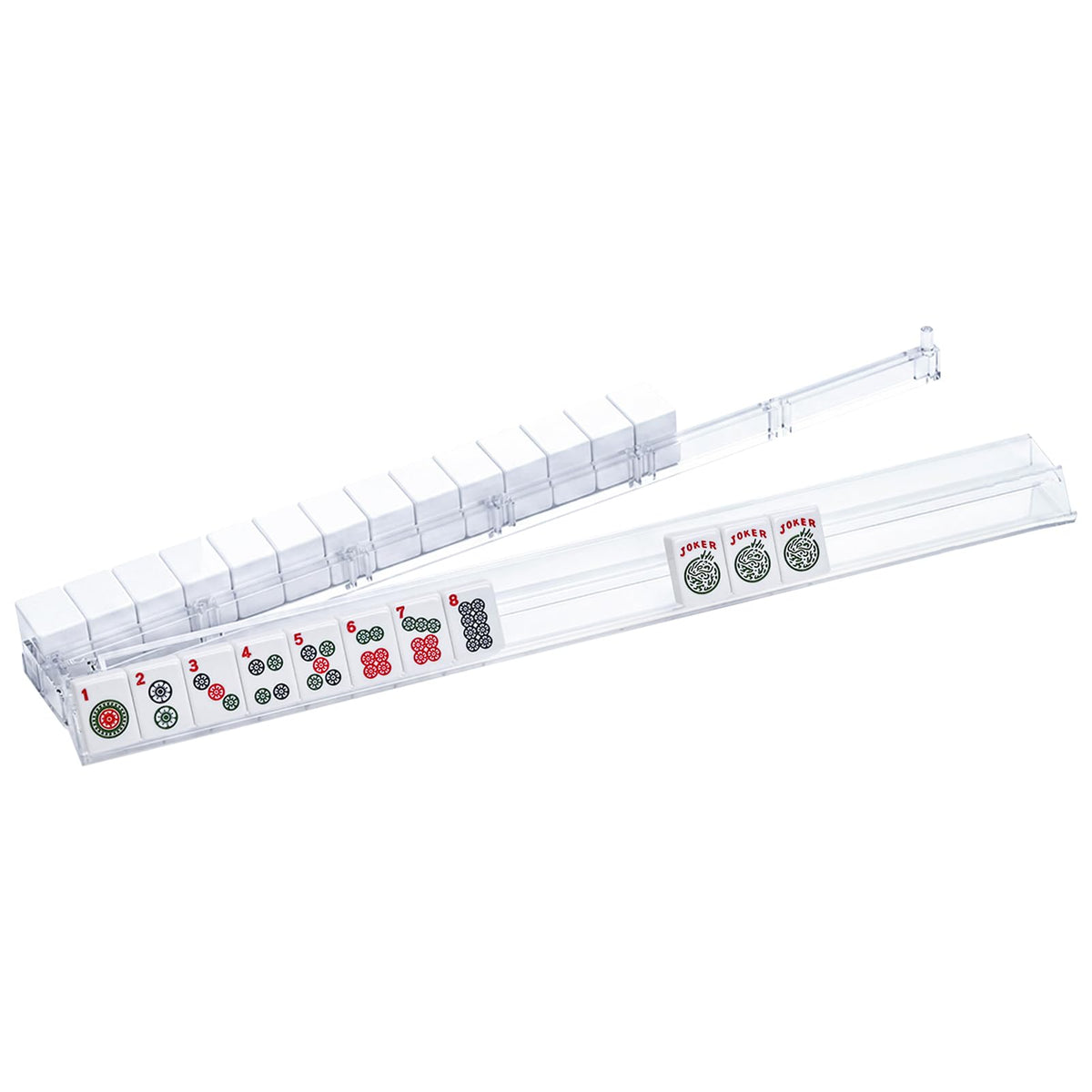 Clear Acrylic Mahjong Tile Rack and Pusher Set of 4 M513