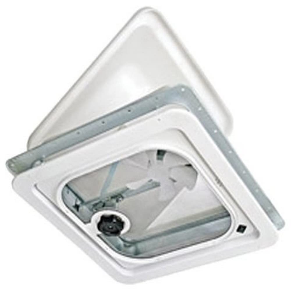 Birch White 14" 12V Radius Corner Vent with Pop Up Screen C549