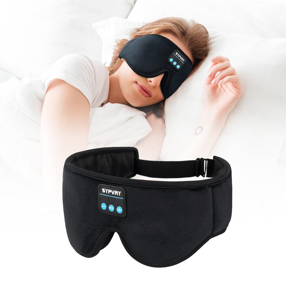 Bluetooth Sleep Mask Wireless Headphones Black E6196