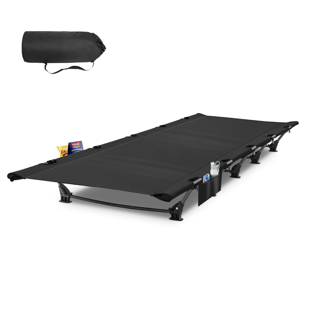 Ultralight Portable Folding Camping Cot with 2 Side Pocket H4676