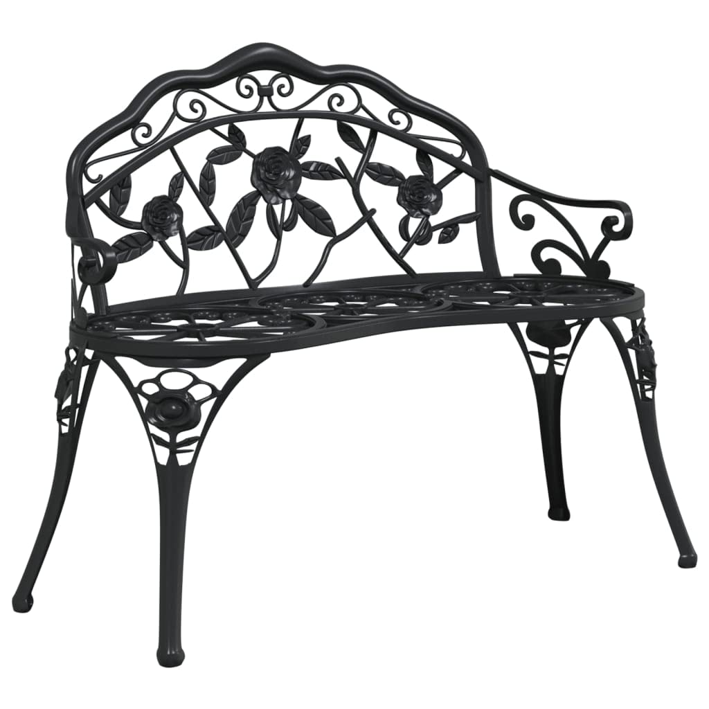 Cast Aluminum Black Patio Bench Z987