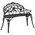 Cast Aluminum Black Patio Bench Z987