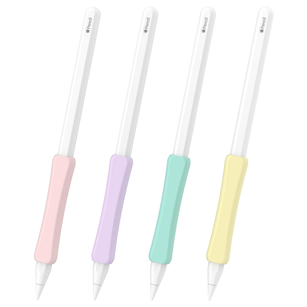 Silicone Grip Compatible with Apple Pencil 2nd Generation, USB-C & Pro (Purple/Pink/Yellow/Green) F85912