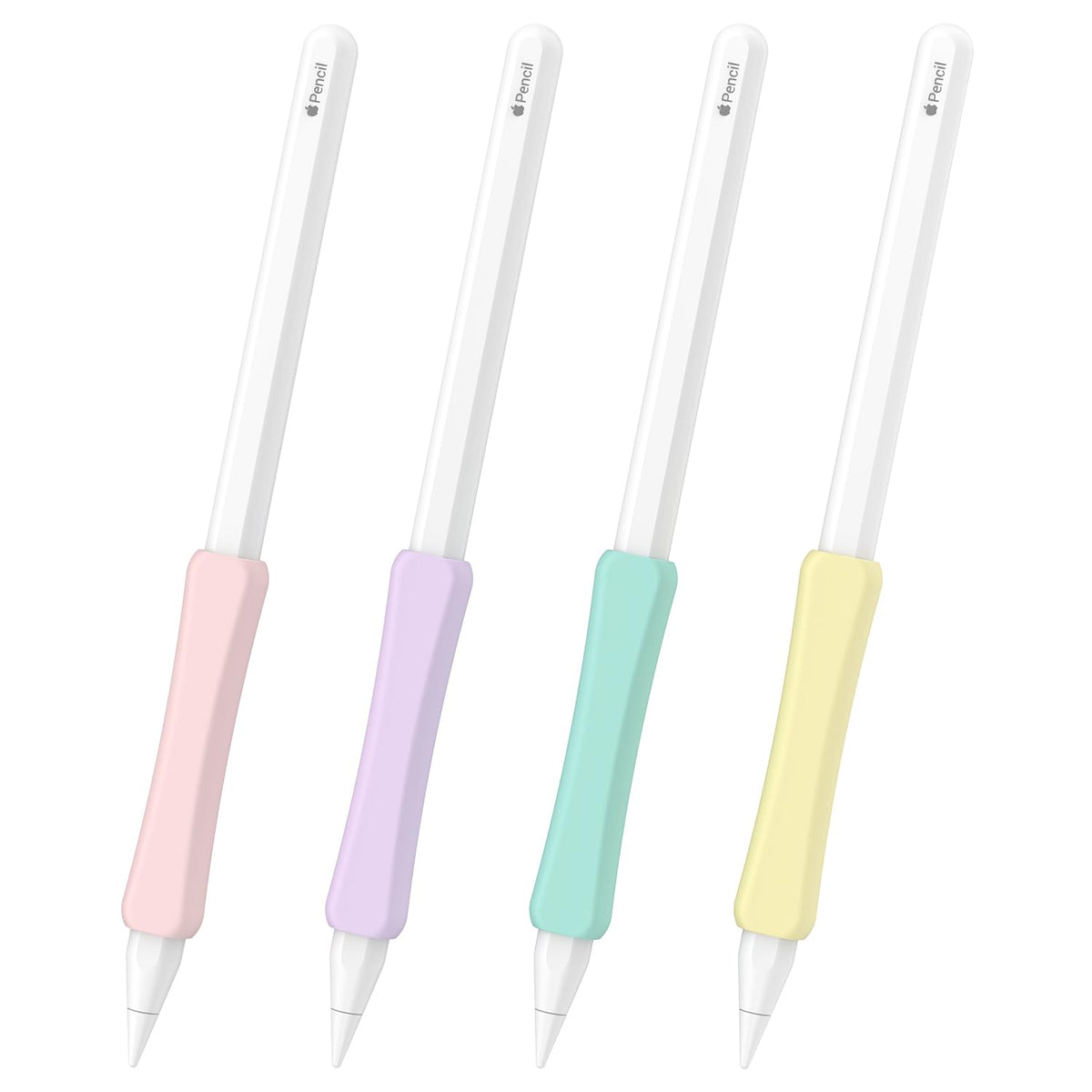 Silicone Grip Compatible with Apple Pencil 2nd Generation, USB-C & Pro (Purple/Pink/Yellow/Green) F85912