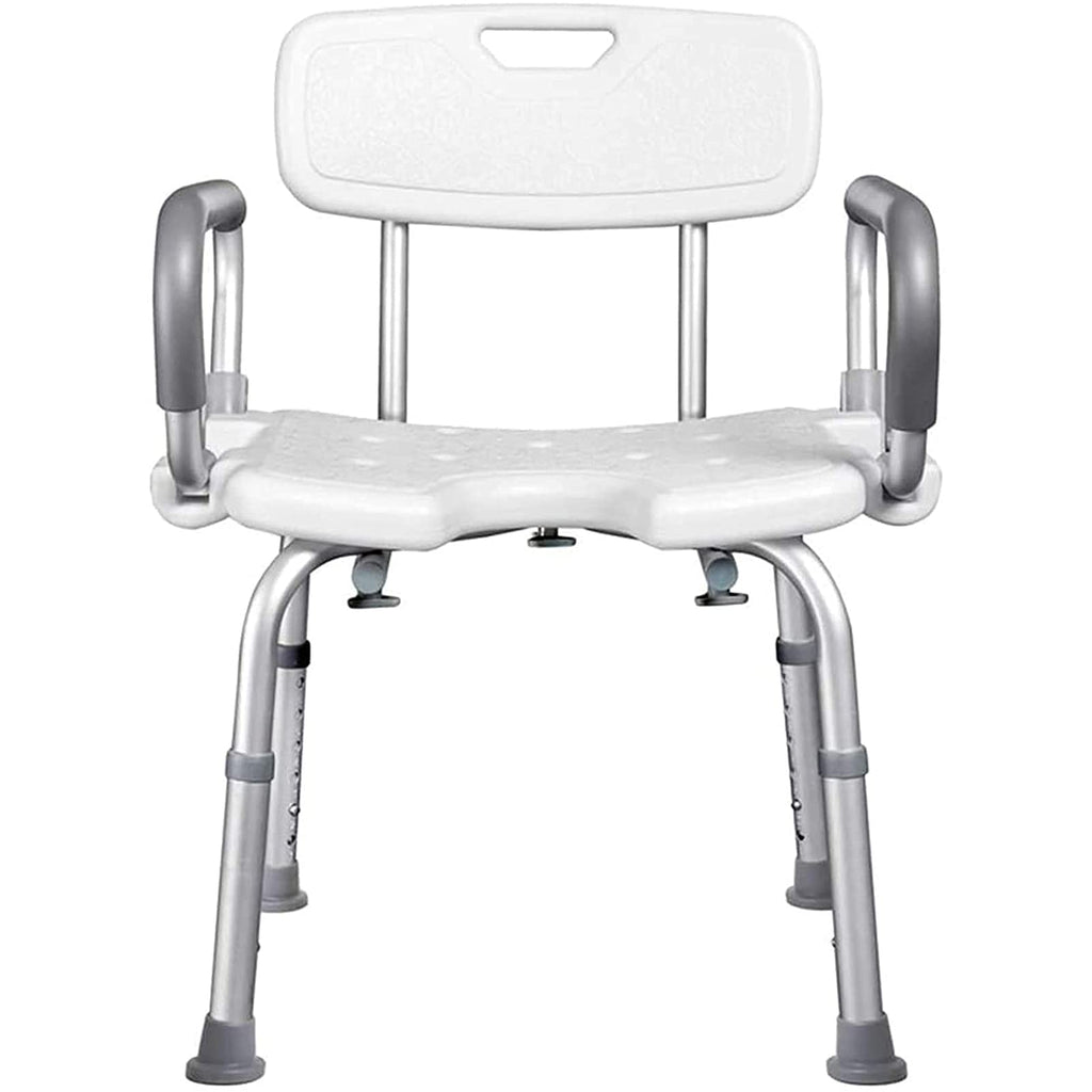 Adjustable Height Padded Transfer Bench with Arms and Back S74734