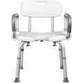 Adjustable Height Padded Transfer Bench with Arms and Back S74734