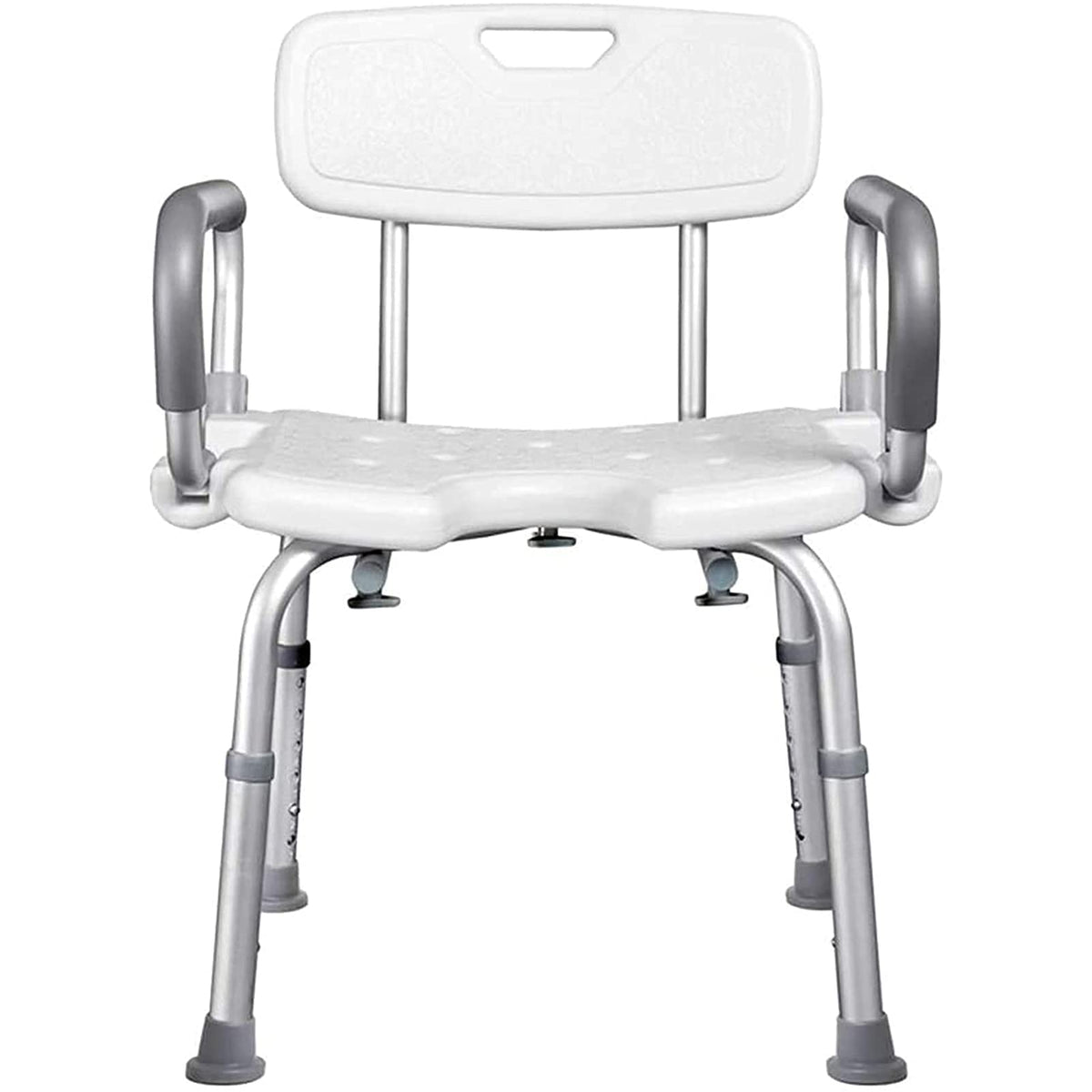 Adjustable Height Padded Transfer Bench with Arms and Back S74734