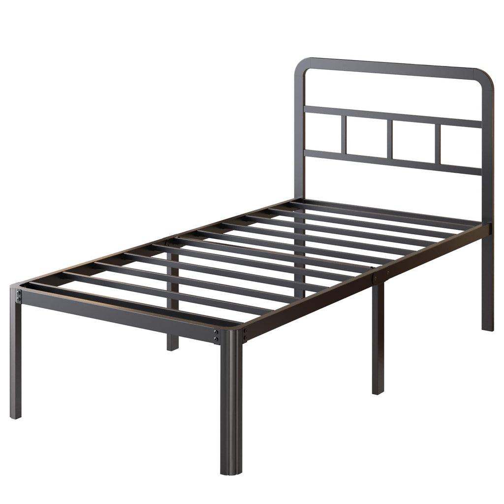 18 Inch Twin XL Black Metal Bed Frame with Headboard Z45039