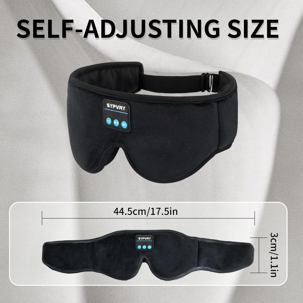 Bluetooth Sleep Mask Wireless Headphones Black E6196