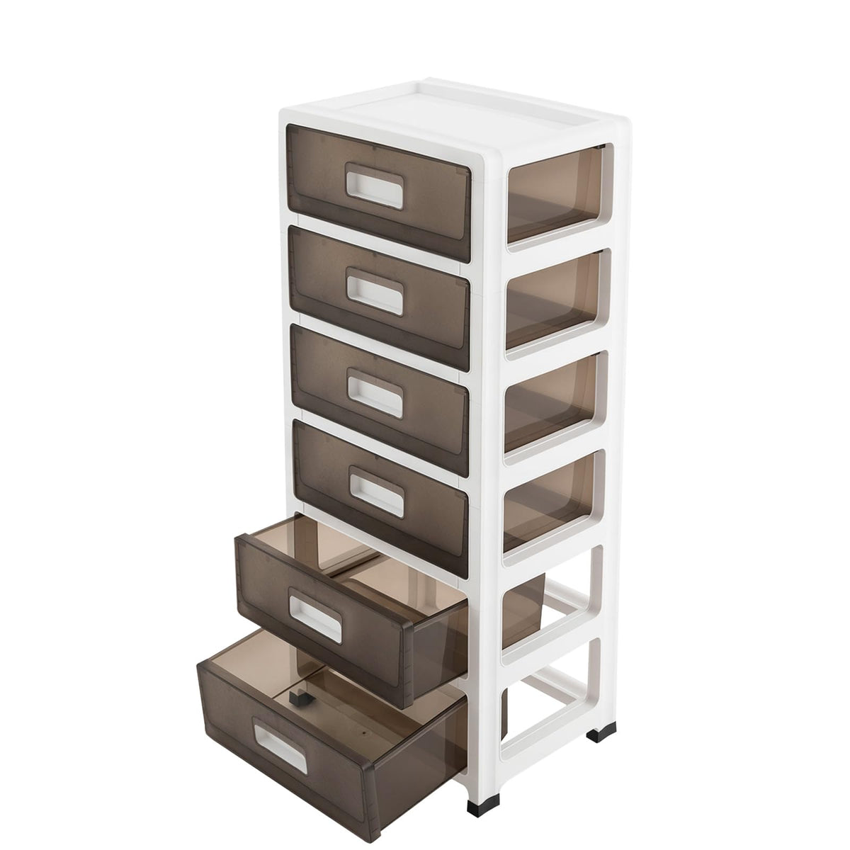 6-Tier Clear Plastic Storage Organizer Cart with Wheels M2214