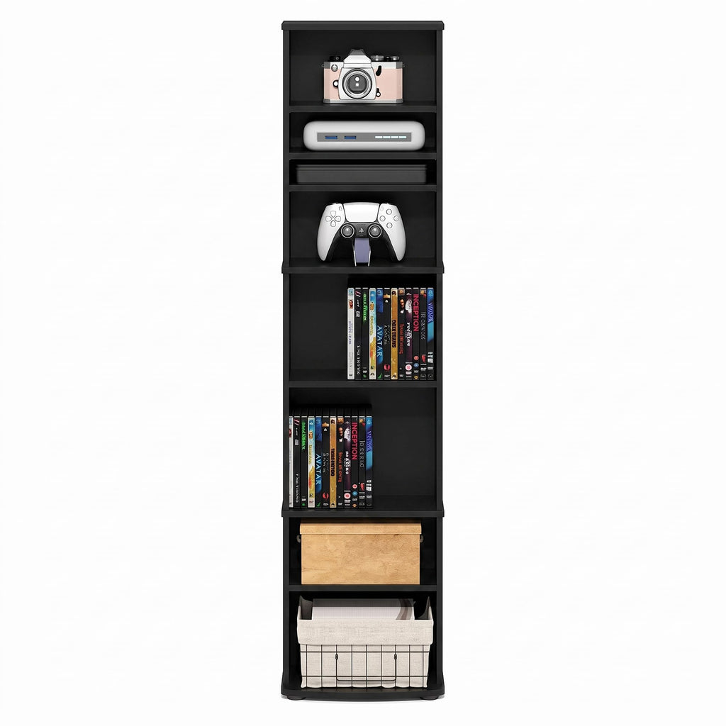 8-Tier Espresso Media Shelf with Adjustable Shelves Z74264