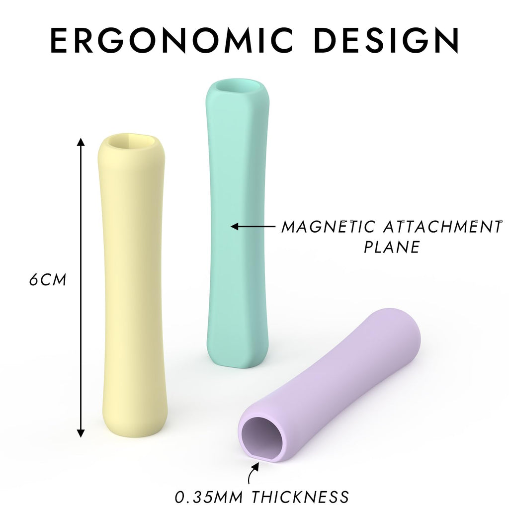 Silicone Grip Compatible with Apple Pencil 2nd Generation, USB-C & Pro (Purple/Pink/Yellow/Green) F85912