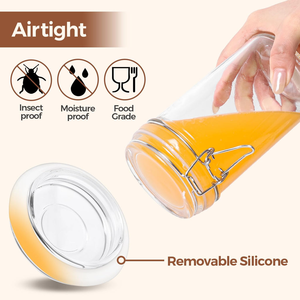 16 oz Glass Jars with Airtight Lids 6 Pack I334735