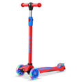 3-Wheel Kids Scooter Adjustable Height Anti-Slip Deck Red and Blue H1628