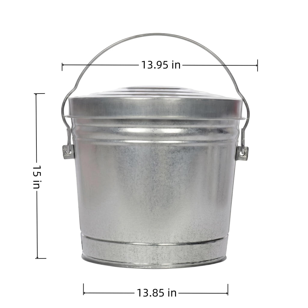 Galvanized Steel Storage Can with Locking Lid A869343