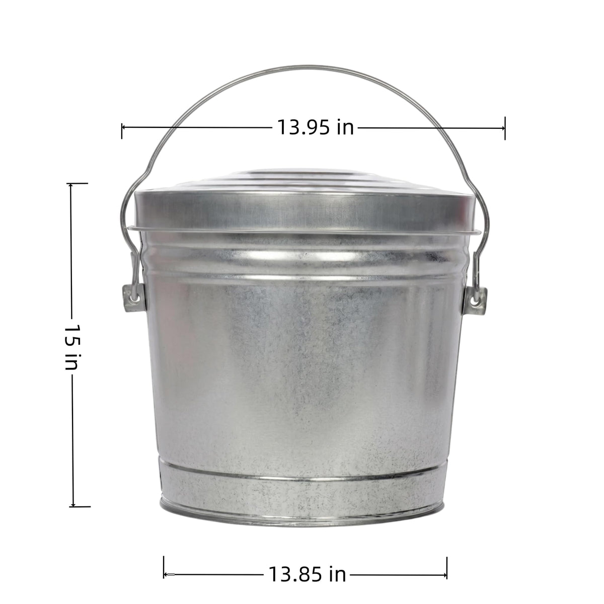 Galvanized Steel Storage Can with Locking Lid A869343