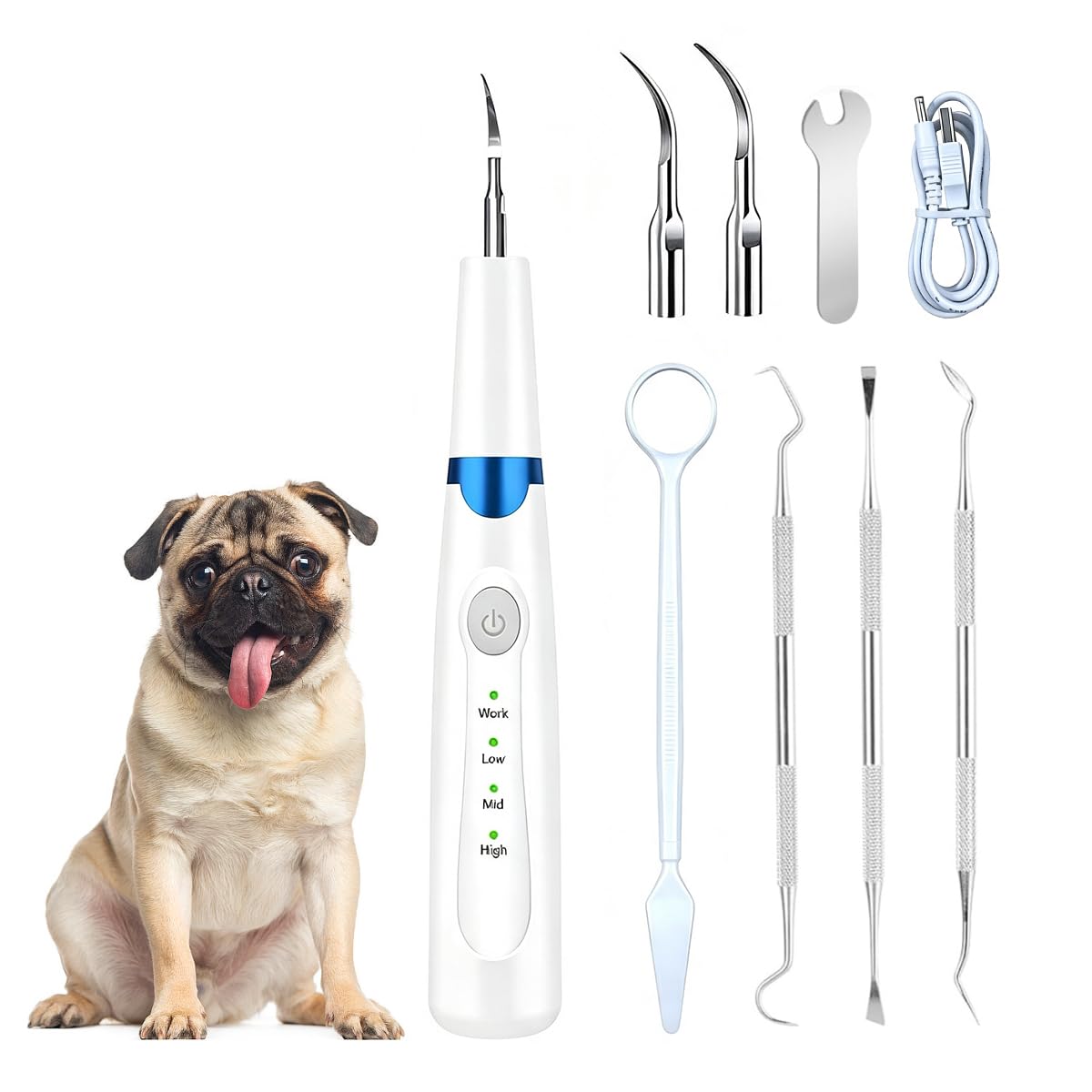 Pet Ultrasonic Tooth Cleaner with 3 Adjustable Modes P6372