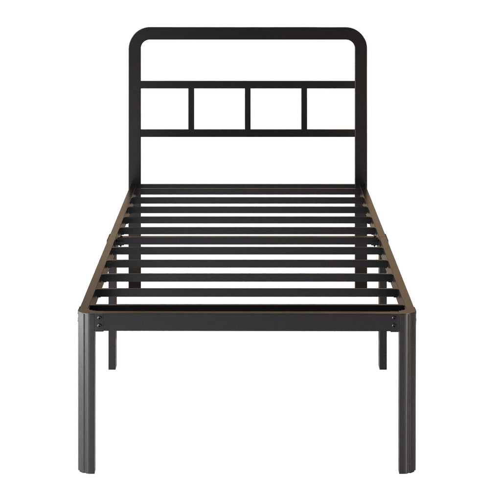 18 Inch Twin XL Black Metal Bed Frame with Headboard Z45039