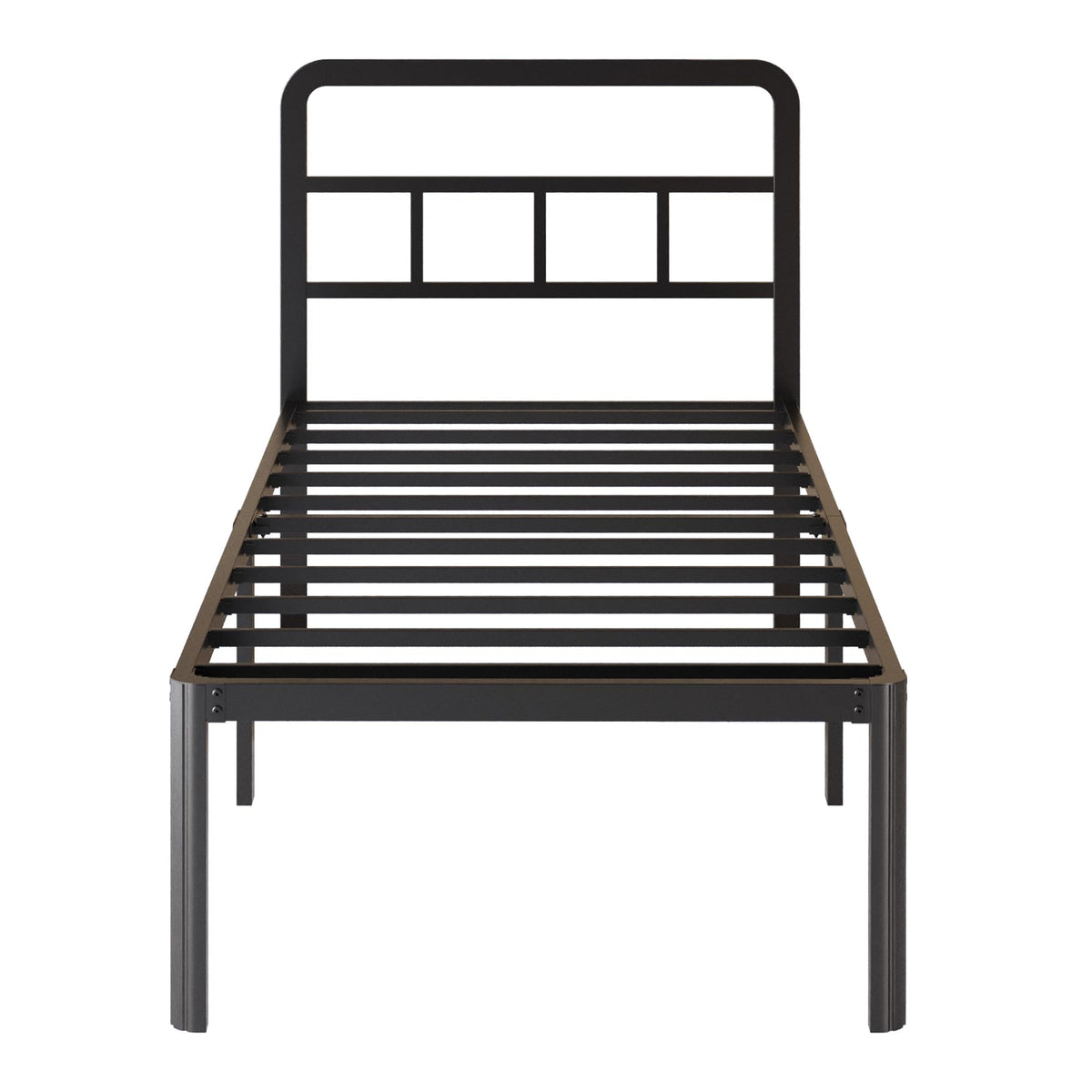 18 Inch Twin XL Black Metal Bed Frame with Headboard Z45039
