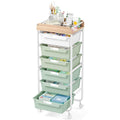 Green Utility Cart with 6 Drawers O845
