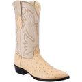 Tan Ostrich Print Leather Western Cowboy Boots G77720