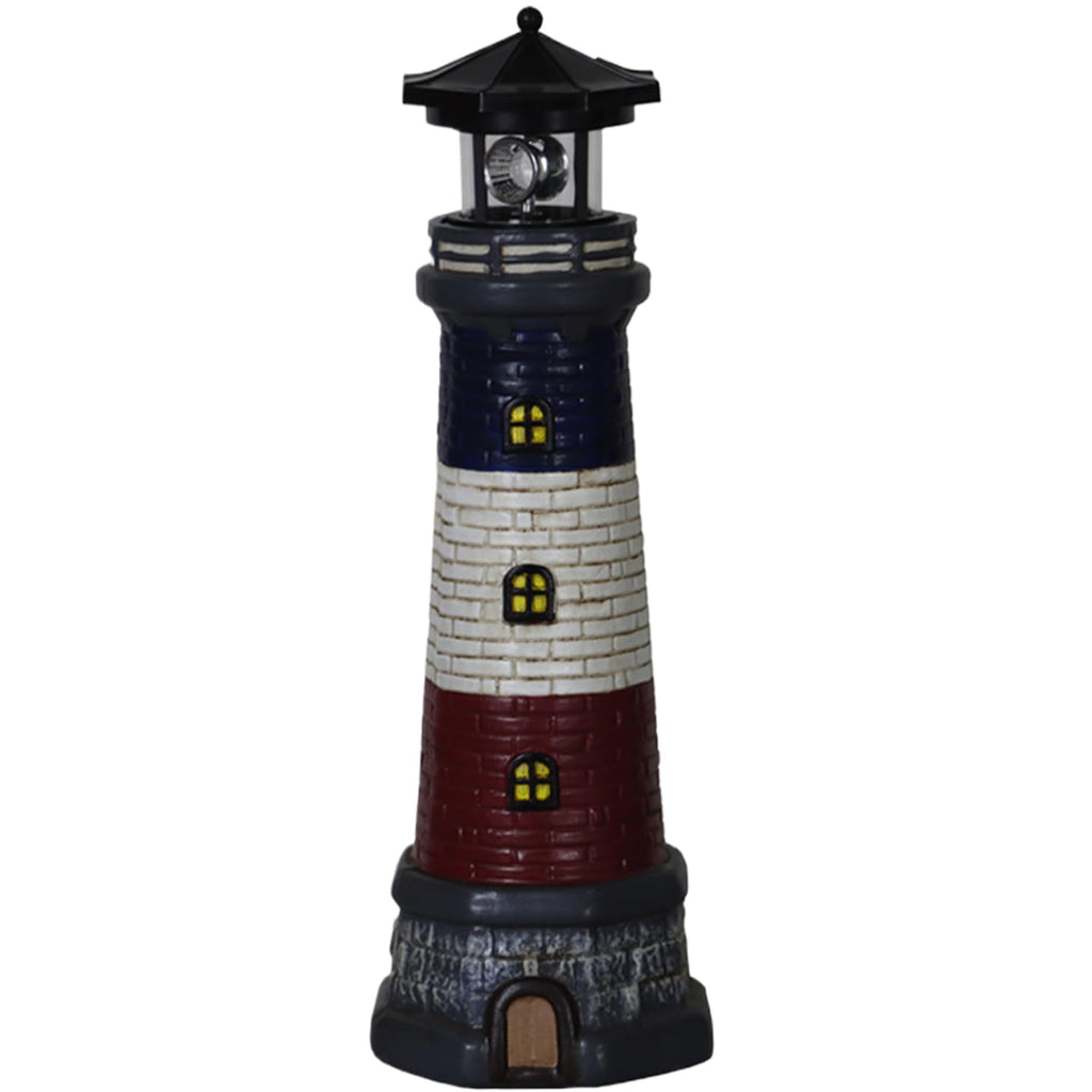 15" Tall Waterproof Resin Lighthouse Lamp with Rotating LED O415