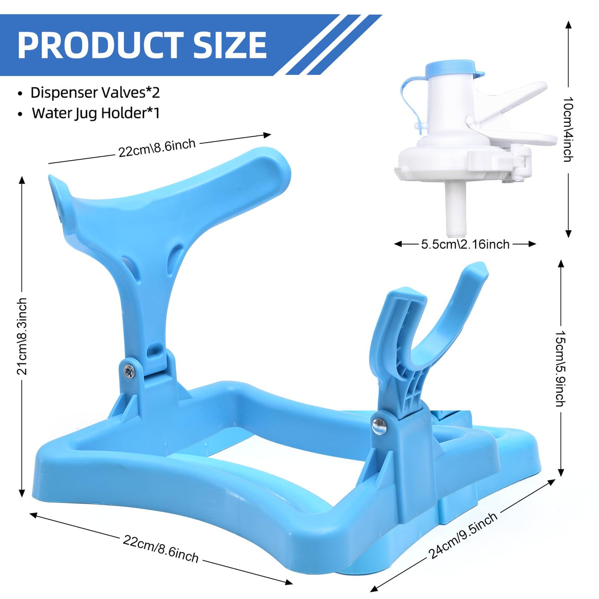 5 Gallon Collapsible Water Jug Holder and 2 Dispenser Valves Q700433