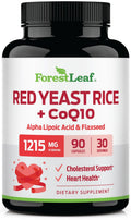 Red Yeast Rice 1215 mg CoQ10 Alpha Lipoic Acid Flaxseed 90 Capsules B43096