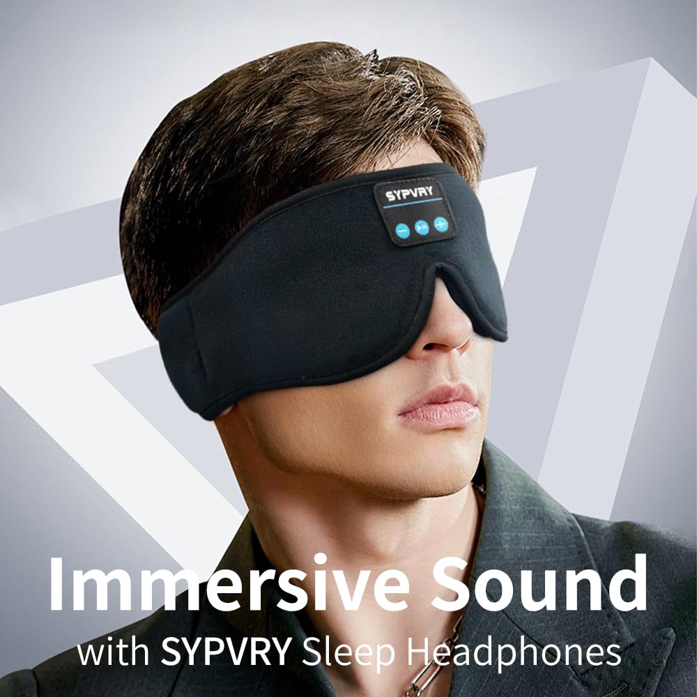 Bluetooth Sleep Mask Wireless Headphones Black E6196