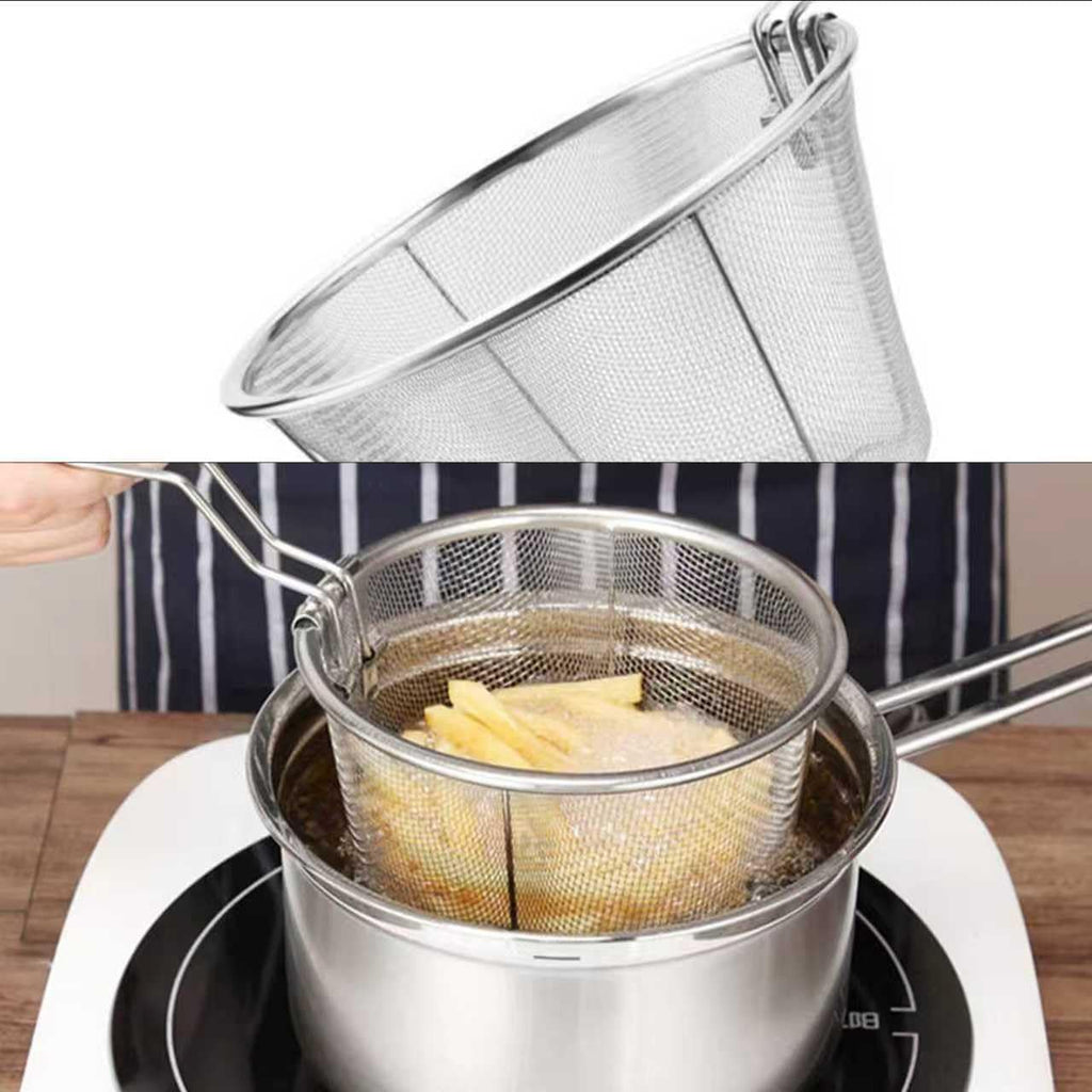 7-Inch Round Stainless Steel Deep Fryer Basket O282420