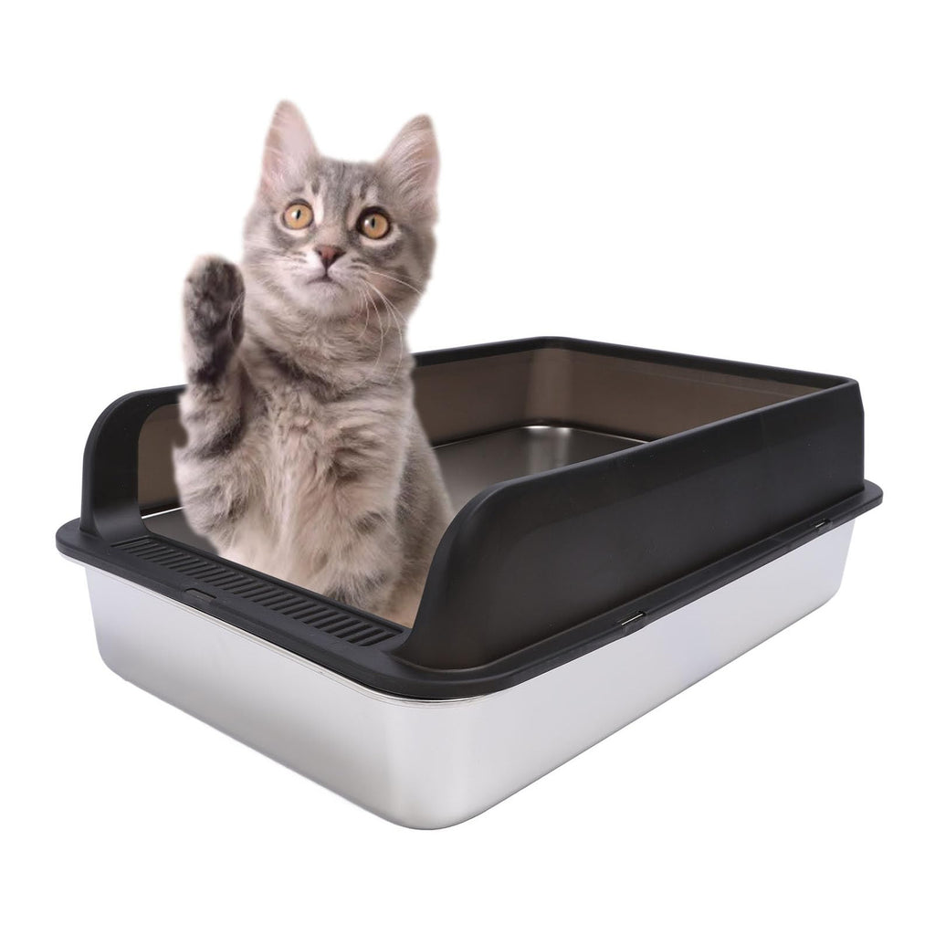 Stainless Steel Enclosed Cat Litter Box with Lid and Scoop L9818