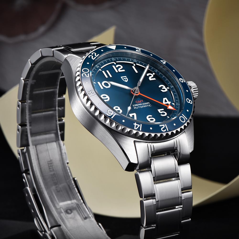 Automatic Mechanical GMT 40mm Sapphire Glass 316L Stainless Steel Waterproof Diver Wrist Watch B444145
