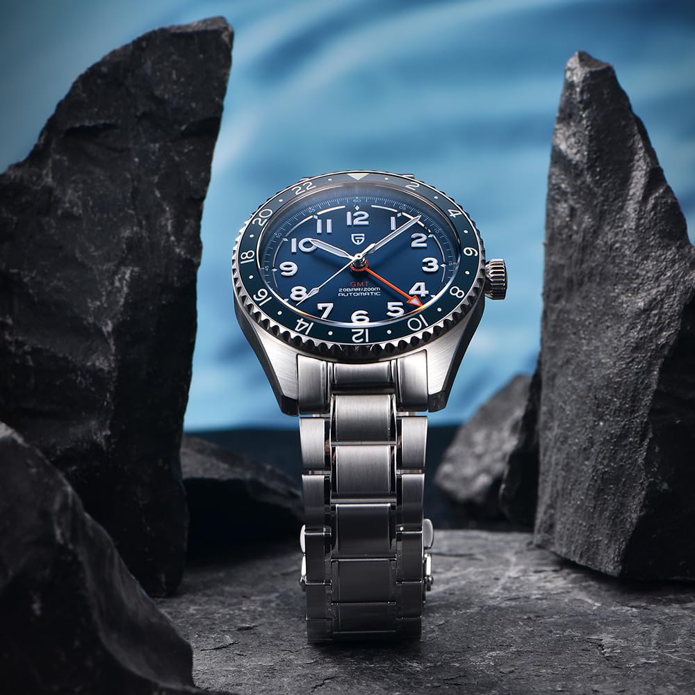 Automatic Mechanical GMT 40mm Sapphire Glass 316L Stainless Steel Waterproof Diver Wrist Watch B444145