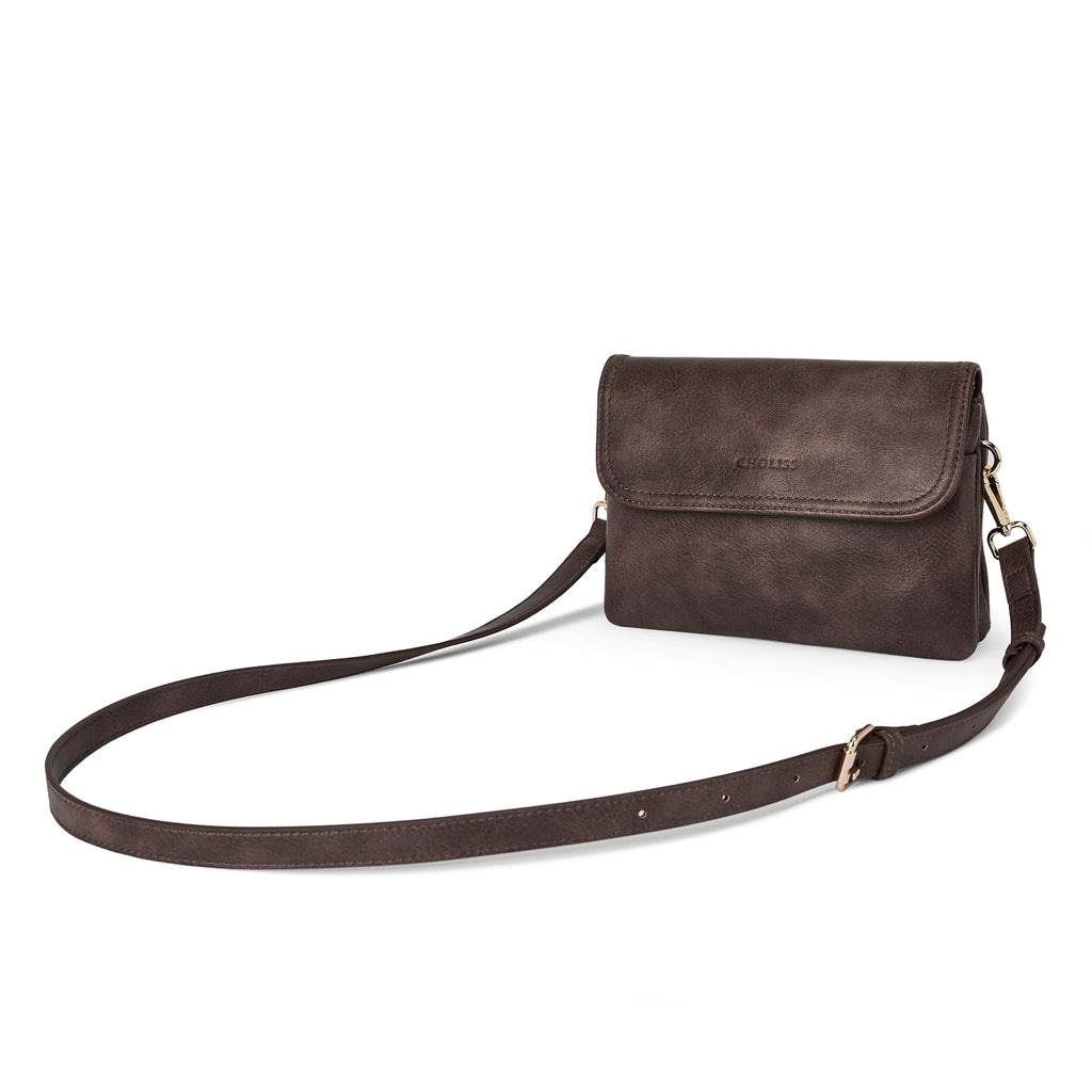 Small Vegan Leather Crossbody Bag with Adjustable Strap W75070