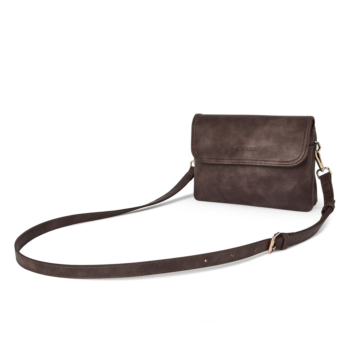 Small Vegan Leather Crossbody Bag with Adjustable Strap W75070