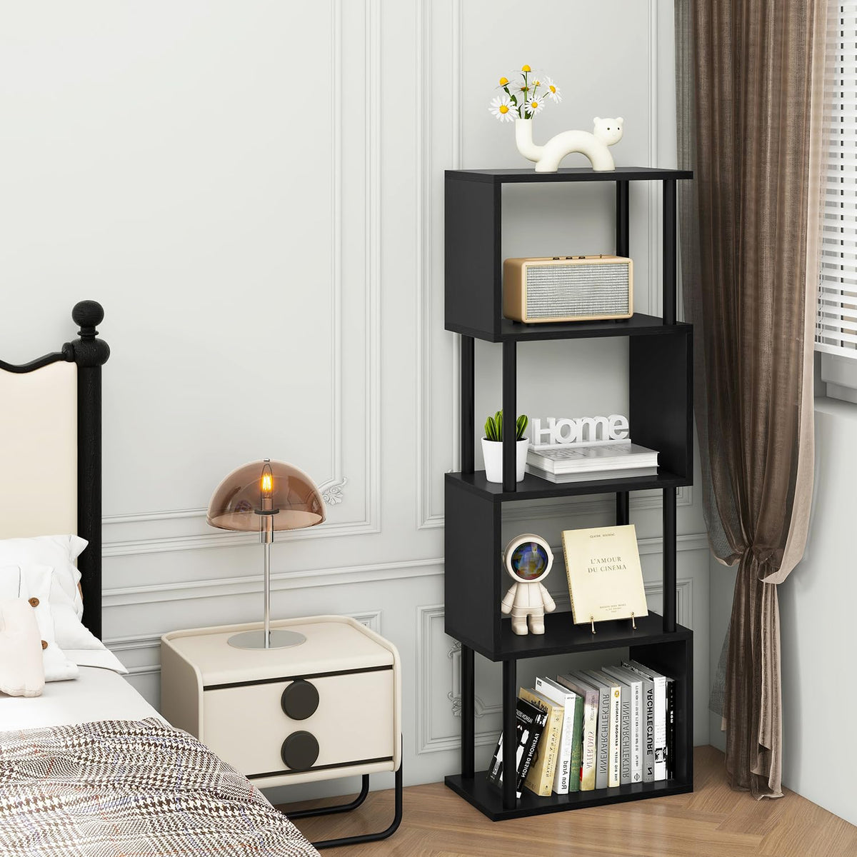 5-Tier Black Bookshelf Q480373