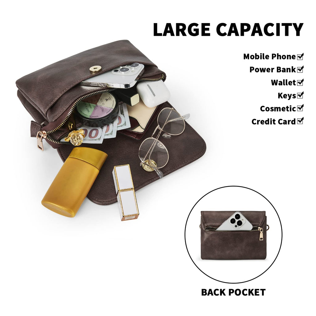 Small Vegan Leather Crossbody Bag with Adjustable Strap W75070
