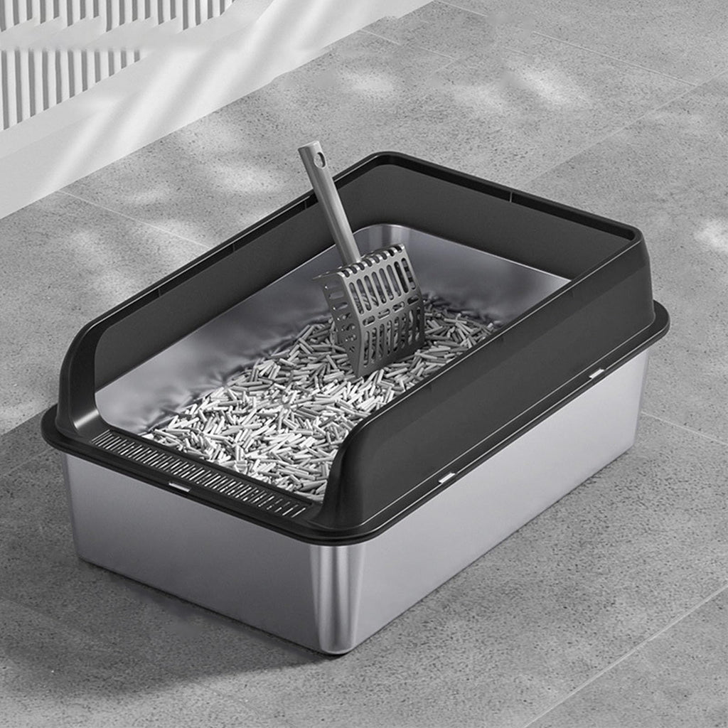 Stainless Steel Enclosed Cat Litter Box with Lid and Scoop L9818