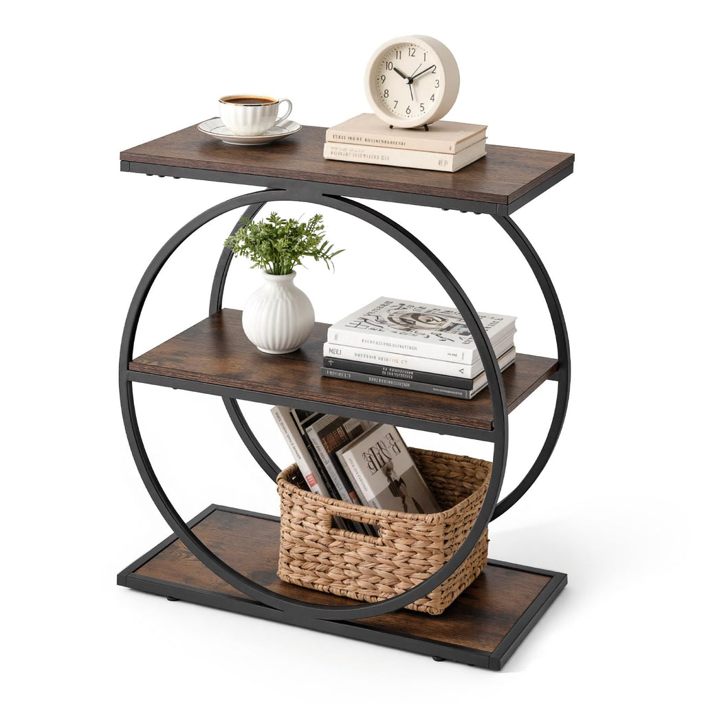 3-Tier Narrow Side Table with Open Storage Shelves B647590