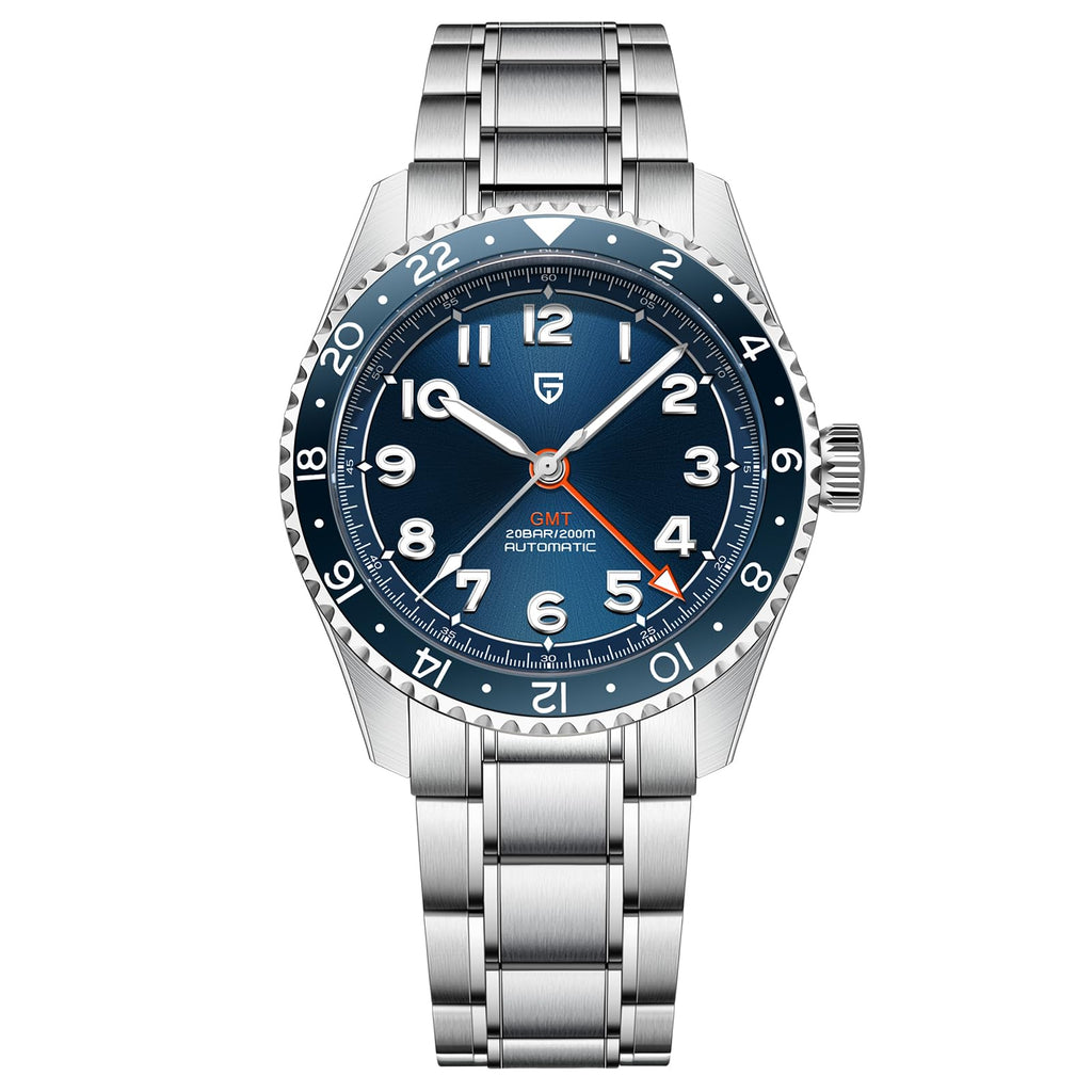 Automatic Mechanical GMT 40mm Sapphire Glass 316L Stainless Steel Waterproof Diver Wrist Watch B444145