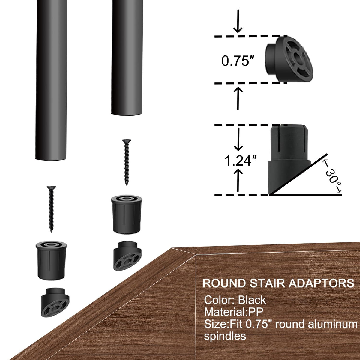 105 Pack 26" Black Aluminum Deck Balusters N483