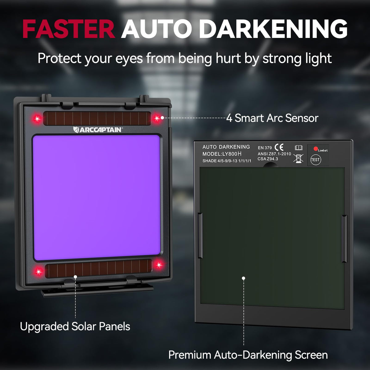 Auto Darkening Welding Helmet Large View T38030