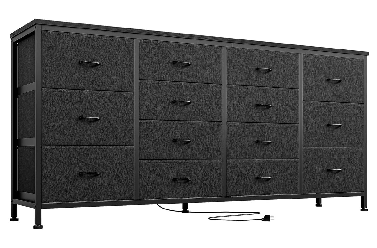 Black 14 Drawer Dresser TV Stand B852