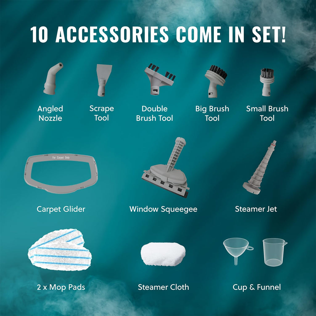 10-in-1 Steam Mop with Detachable Handheld Steam Cleaner T13914