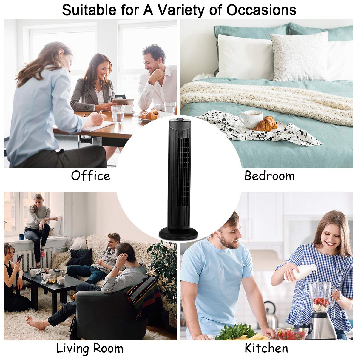 28-Inch Oscillating Tower Fan U2068