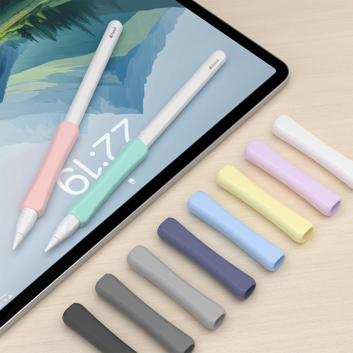 Silicone Grip Compatible with Apple Pencil 2nd Generation, USB-C & Pro (Purple/Pink/Yellow/Green) F85912