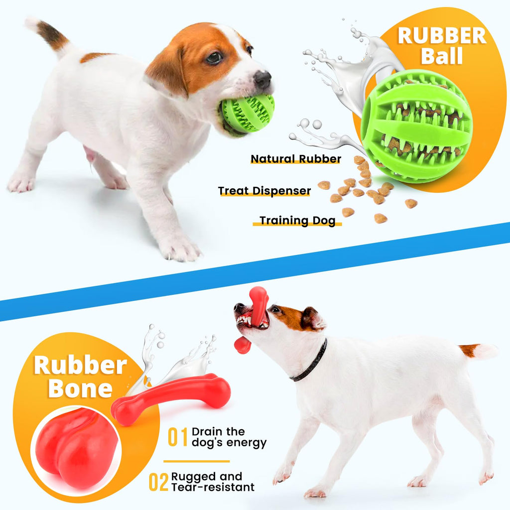 8 Pack Puppy Chew Toys with Squeaky Plush Rope and Ball D129